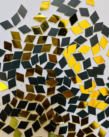 Golden diamond shape mirrors for art (5mm to 10mm)
