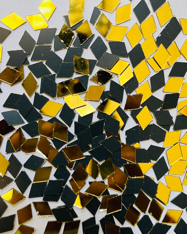 Golden diamond shape mirrors for art (5mm to 10mm)