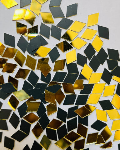 Golden diamond shape mirrors for art (5mm to 10mm)