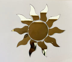 Fancy Silver Sun shape mirror S-112