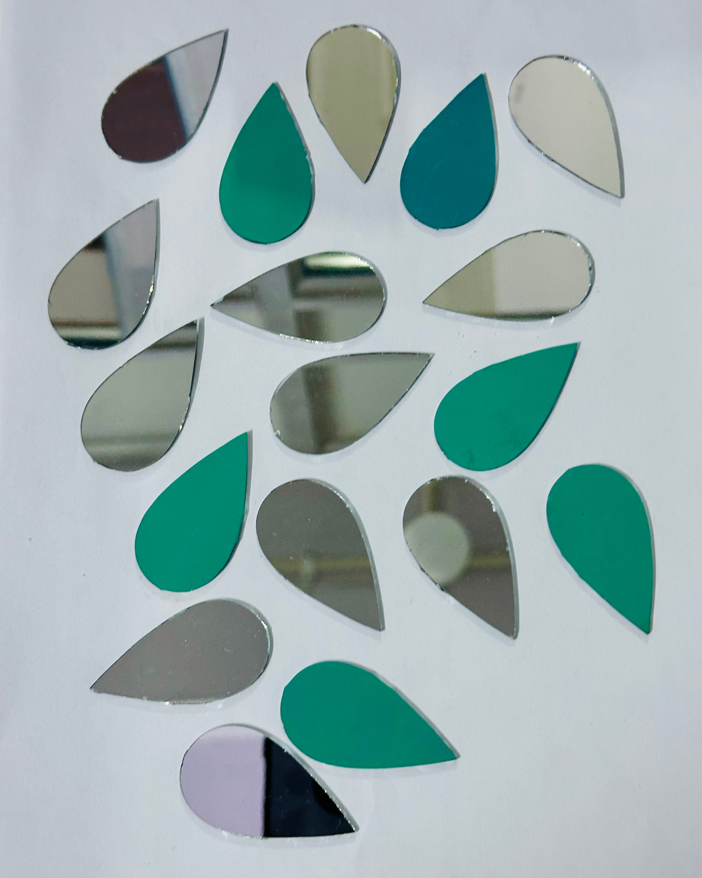 Almond shape silver mirrors for art 6mm to 27mm