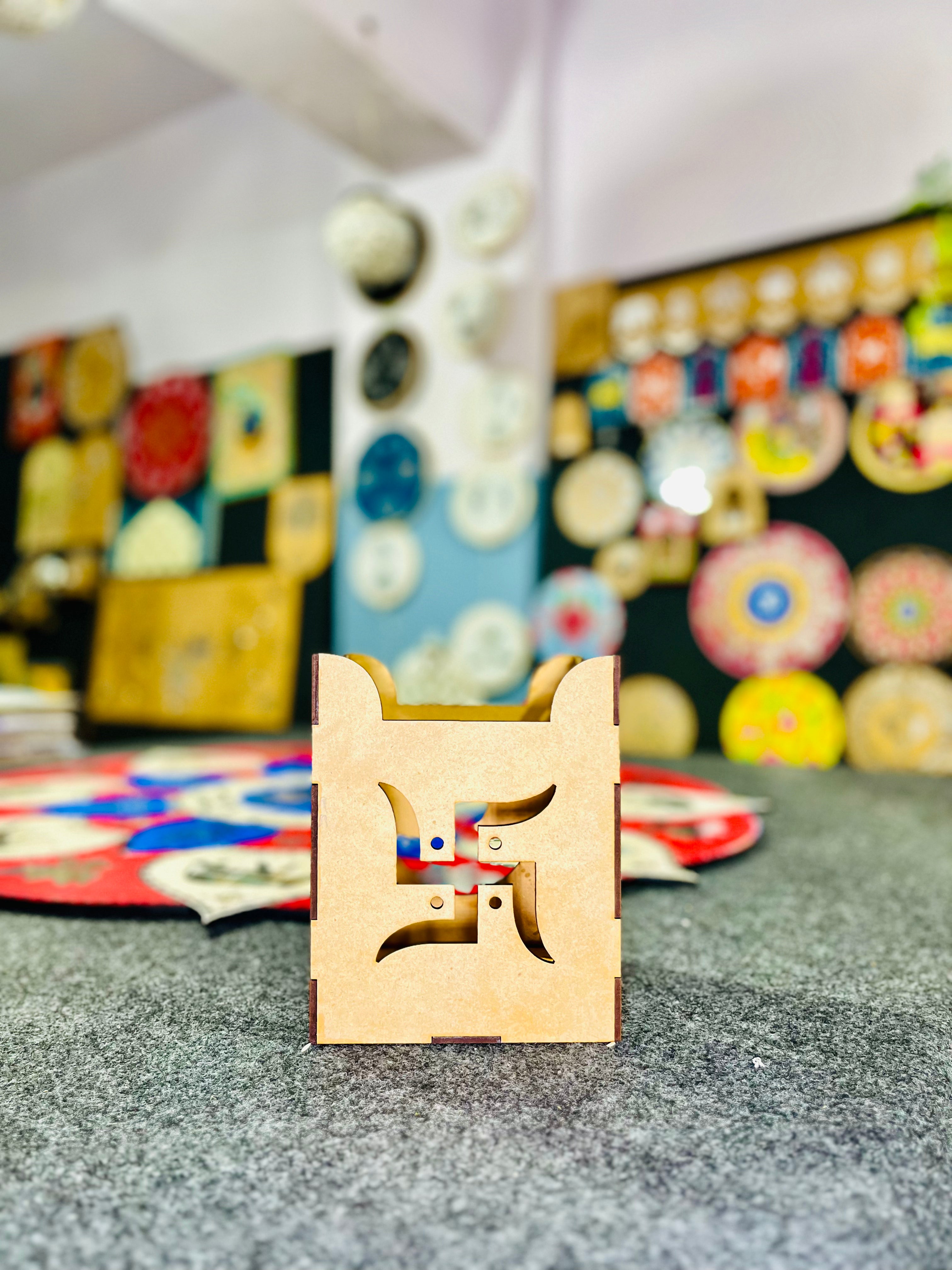 Mdf fancy shape candle holder-553
