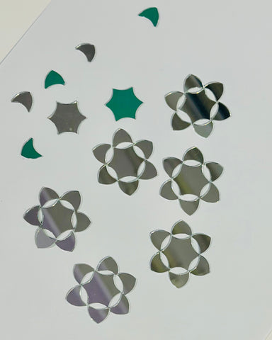 Fancy Flower shape silver mirror (1438)