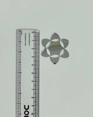 Fancy Flower shape silver mirror (1438)