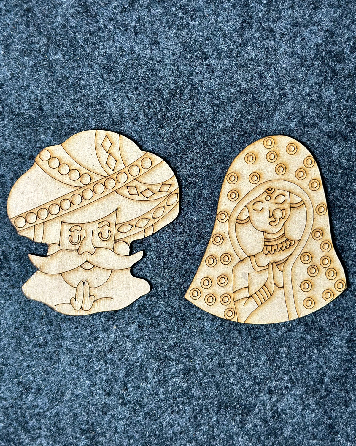 MDF Premarked Rajasthani Welcomeing Couple  Cutout -560