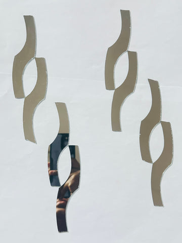 Wave Link Shape Silver Mirror for Lippan Art & Decorative Design-Ex-48