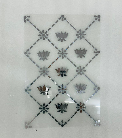 Ready-Made Lotus Mirror Wall Decor on Transparent Sheet for Lippan Art ST-52