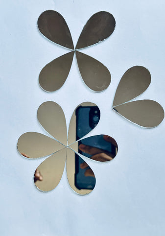 Almond shape silver mirrors for art 6mm to 27mm