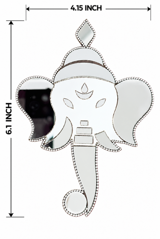 Ready Made Ganesha Silver Mirror Wall Décor for Pooja Room & Festive Decorationst-84