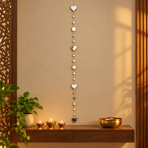 Ready-Made Silver Mirror Decorative Hanging String for Door Décor 40  INCH- ST-10