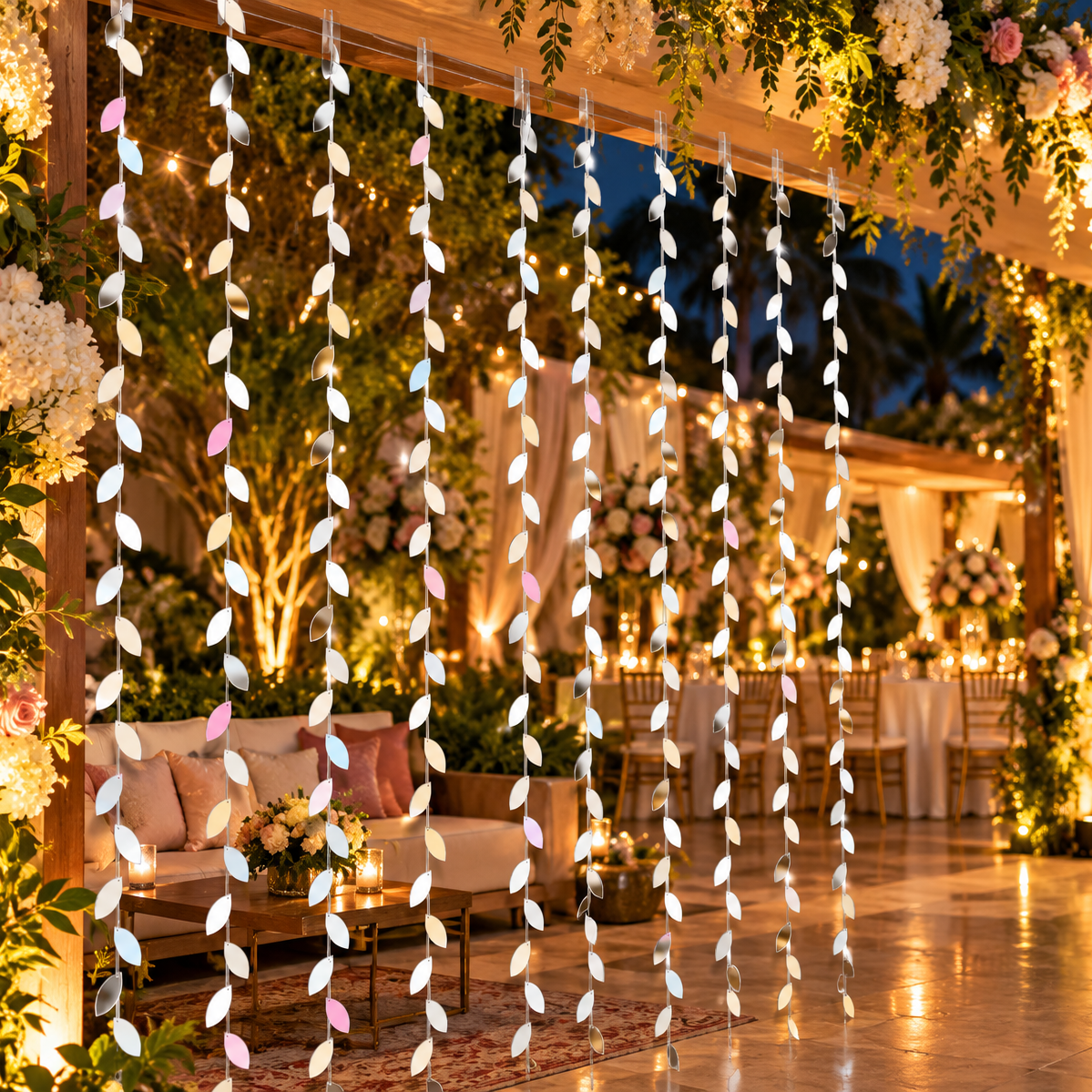 80 Inch Silver Mirror Hanging String for Resort, Home & Event Decoration-ST-11