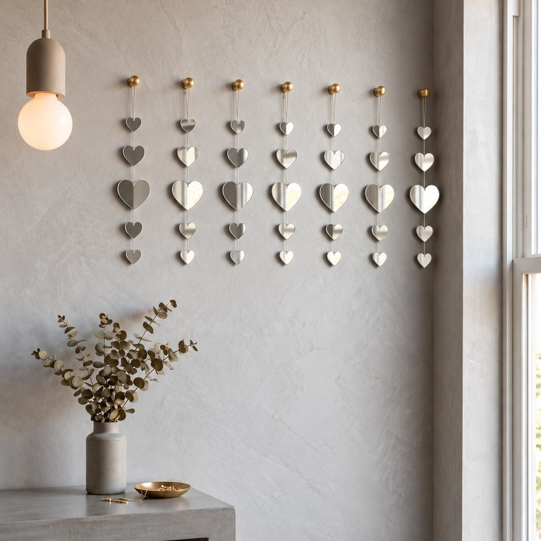 Heart Shape Mirror Hanging String – Decorative Mirror String for Home & Event Décor 6 INCH- ST-15