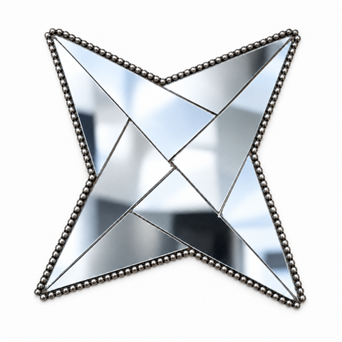 Ready-Made Star Shape Mirror Design on Transparent Sheet for Lippan Art ST-47