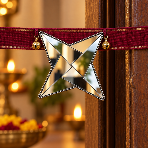 Ready-Made Star Shape Mirror Design on Transparent Sheet for Lippan Art ST-47