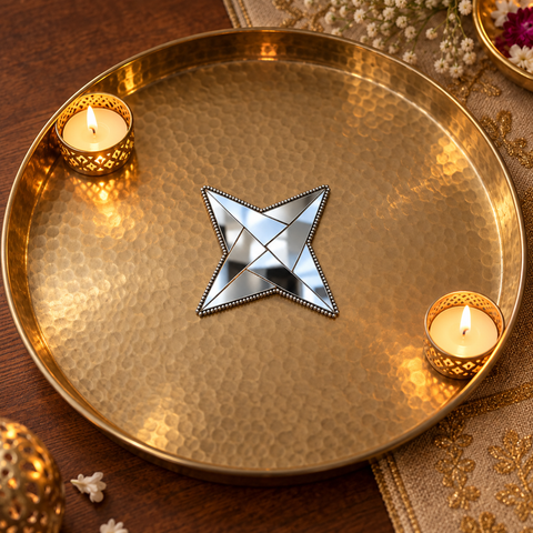 Ready-Made Star Shape Mirror Design on Transparent Sheet for Lippan Art ST-47
