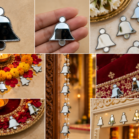 Ready-Made Bell  Shape Mirror Design on Transparent Sheet for Lippan Art ST-48