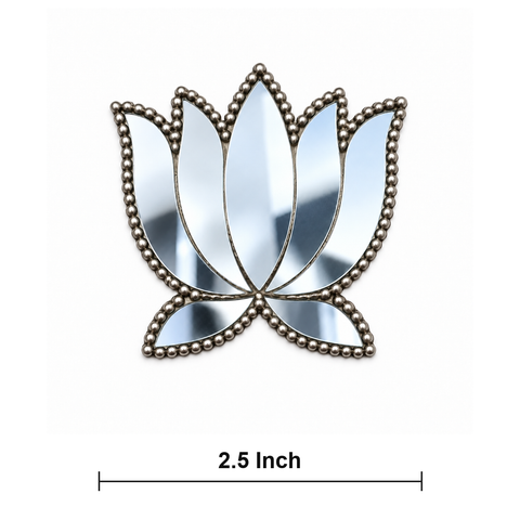 Ready-Made Lotus Shape Mirror Design on Transparent Sheet for Lippan Art ST-49