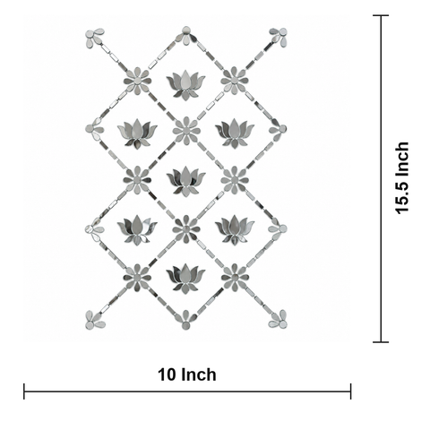 Ready-Made Lotus Mirror Wall Decor on Transparent Sheet for Lippan Art ST-52