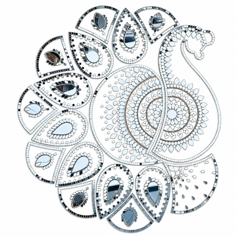 Ready-Made Mandala Mirror Design on Transparent Sheet for Lippan Art & Wall Décor ST-53