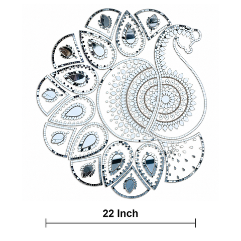 Ready-Made Mandala Mirror Design on Transparent Sheet for Lippan Art & Wall Décor ST-53