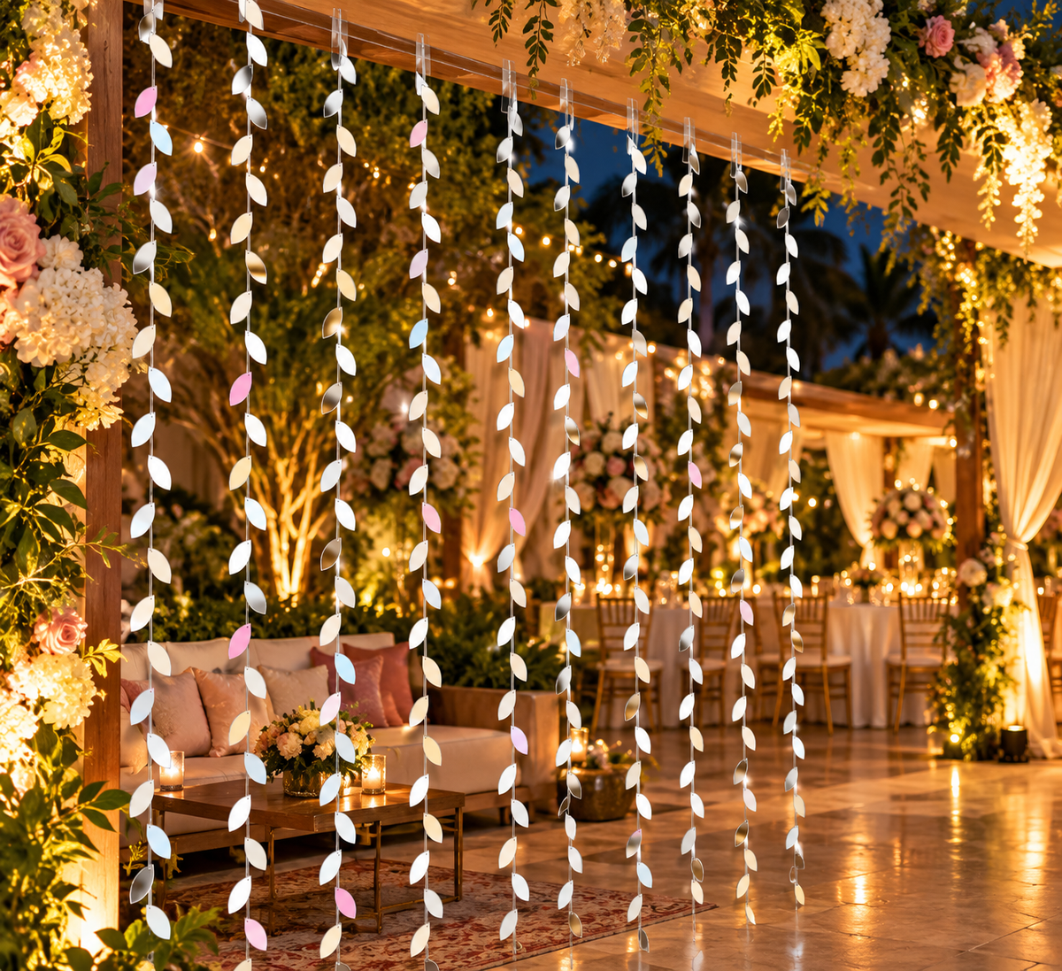 80 Inch Silver Mirror Hanging String for Resort, Home & Event Decoration-ST-11