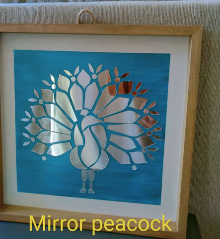 Fancy silver peacock shape mirror mor-110