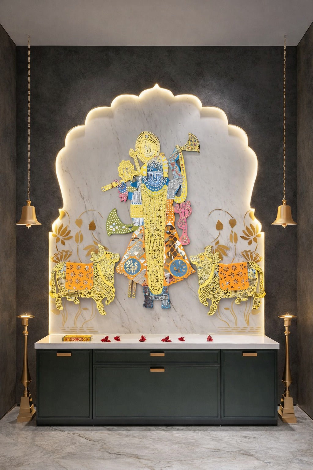 Decorative  Premarked shree nath ji  MDF With Mirror -567