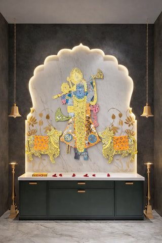 Decorative  Premarked shree nath ji  MDF With Mirror -567