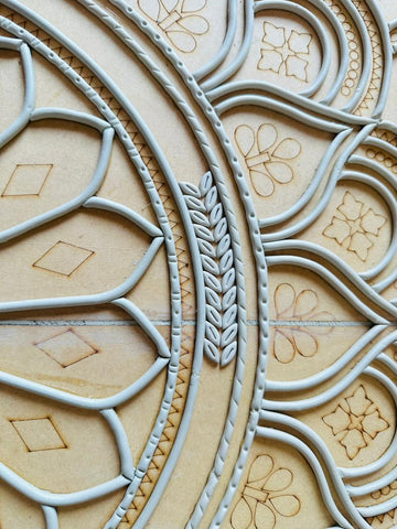 Leaf Bead Shape White Clay Pieces for Lippan Art & Floral Designs-MG-1
