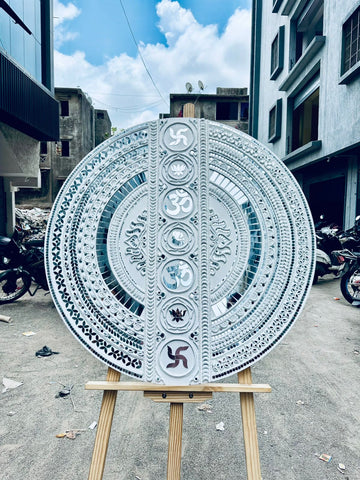 Premium Round Mandala Premarked MDF Board for Lippan Art-760