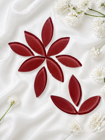 Light  Red Leaf Shape Glossy Mosaic Tiles-742