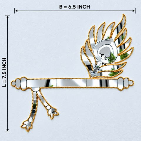 Peacock Feather Flute Mirror Ready Piece for Lippan Art, MDF & Wall Decoration ST-78