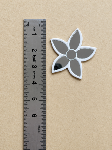 Silver Mirror Flower Clay Decorative Cutout for Lippan Art MG-22