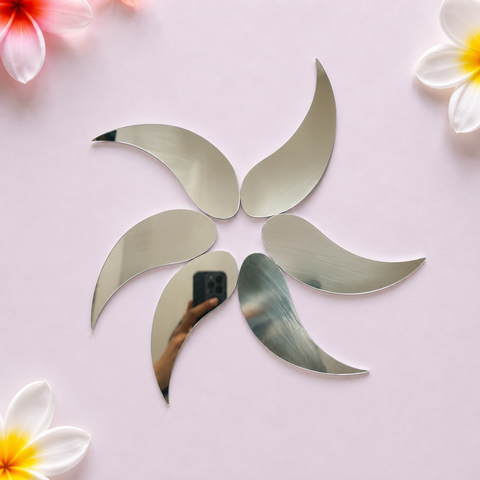 Curved Petal Shape Silver Mirror for Lippan Art & DIY Decoration BF-1