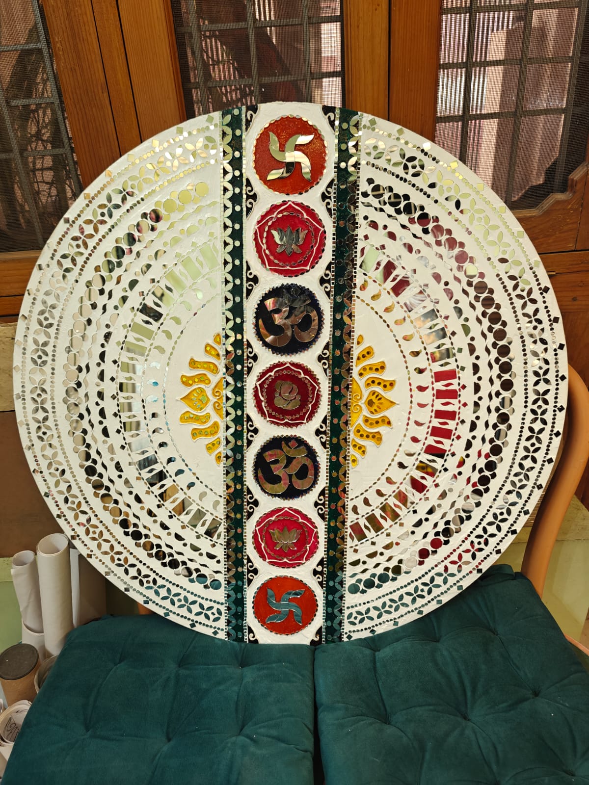 Decorative Premarked round mdf (with mirrors) - 544