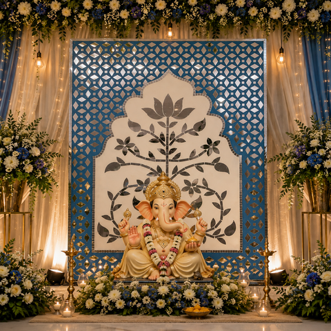 Jharokha Mirror Work Wall Panel – Ready Piece-BAPS-34