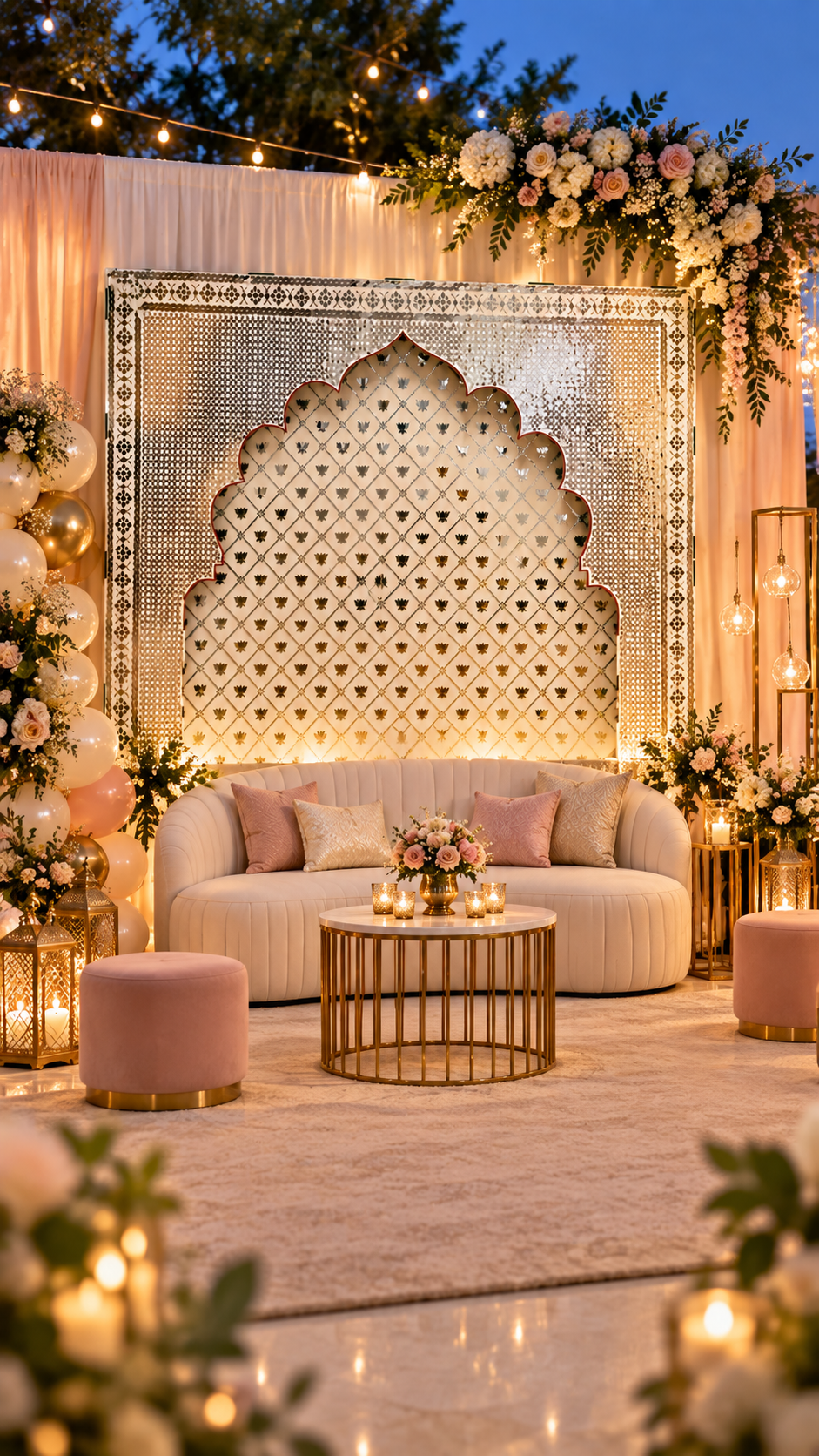Mandap Mirror Work Ready Piece – Decorative Arch Panel Ready Piece  - BAPS-96