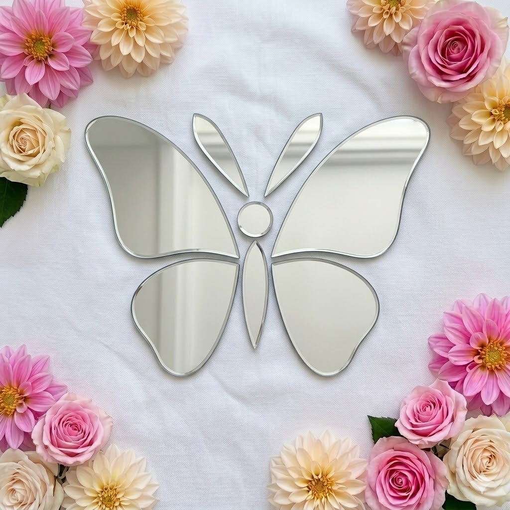 Fancy Butterfly shape silver mirror P-1137