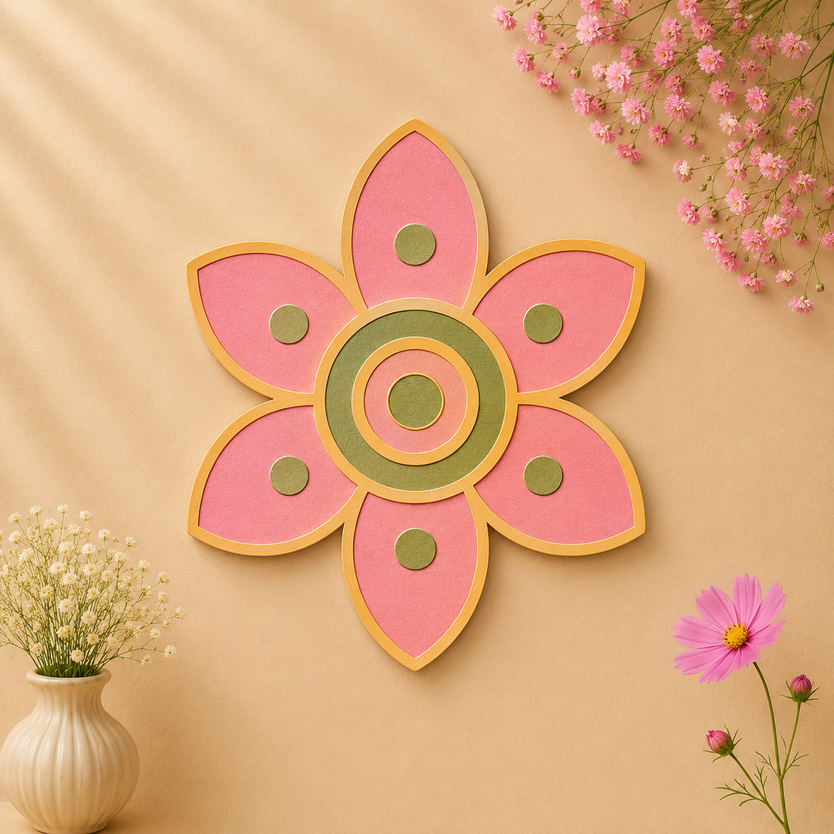 MDF Premarked flower cutout-45