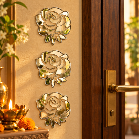 Rose Shape Mirror Ready Piece for Lippan Art & DIY Décor ST-55