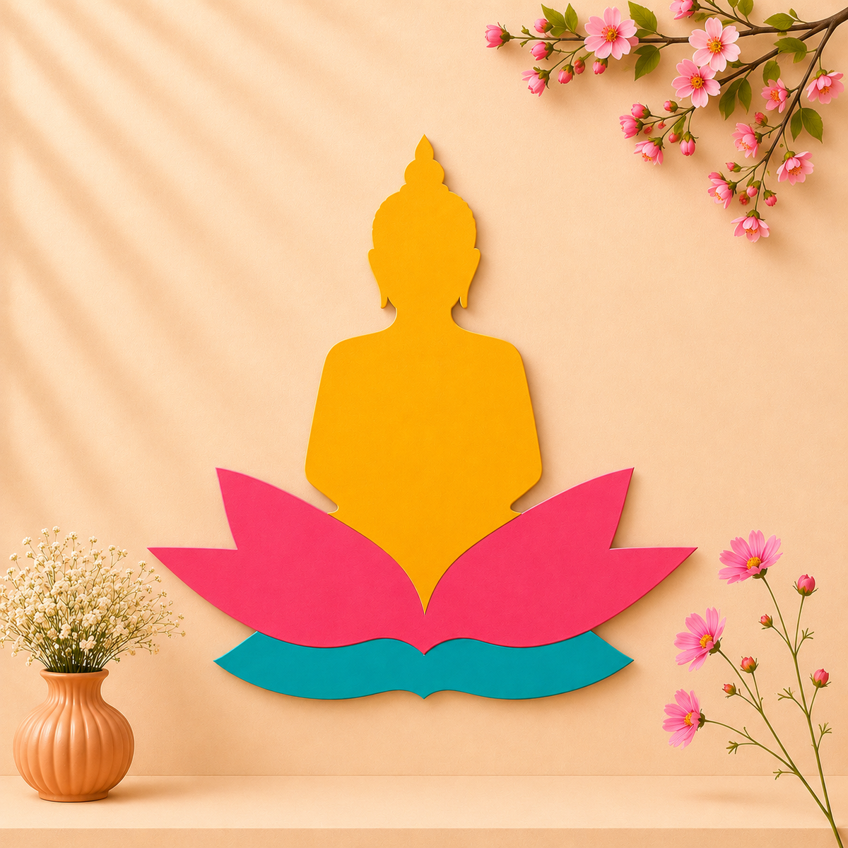 Mdf lord buddha cutout-102