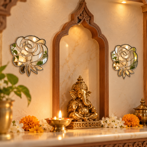 Rose Shape Mirror Ready Piece for Lippan Art & DIY Décor ST-55