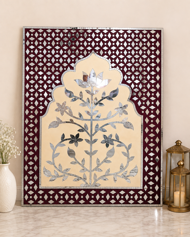 Jharokha Mirror Work Wall Panel – Ready Piece-BAPS-34
