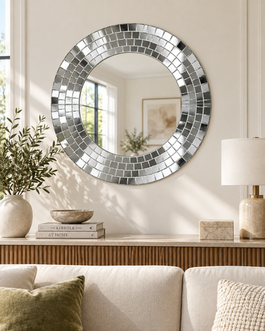 Flexible Wave Shape Mirror Strip on Transparent Sheet for DIY Wall & Home Decor--ST-26