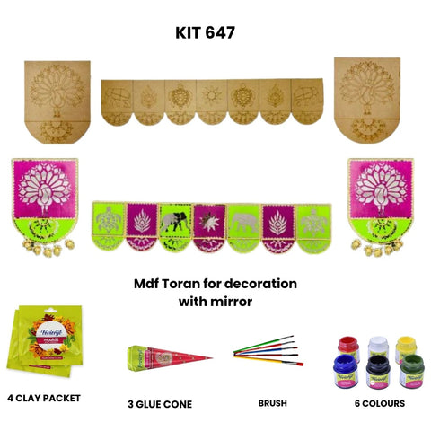 Mdf Toran for decoration with mirror-486