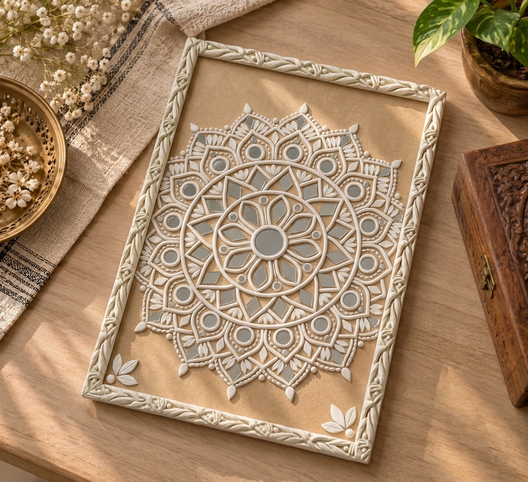 Leaf Pattern Clay Border Strips for Lippan Art & DIY Décor 7 inch - CLAY BORDER 13