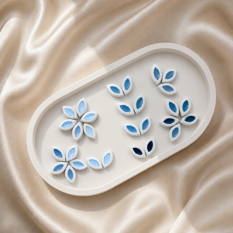 Leaf Petal Mirror Clay Beads for Lippan Art-MG-5