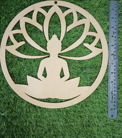 MDF round shape lord buddha-97