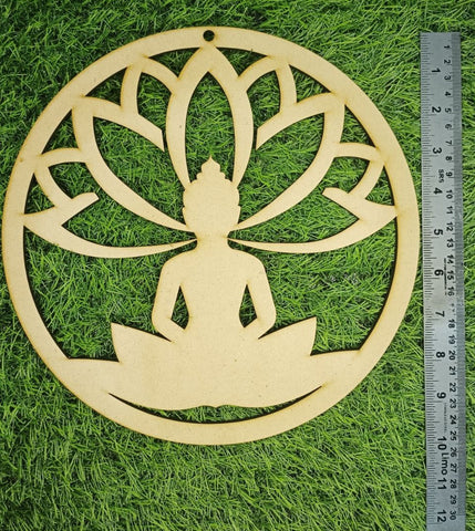 MDF round shape lord buddha-97