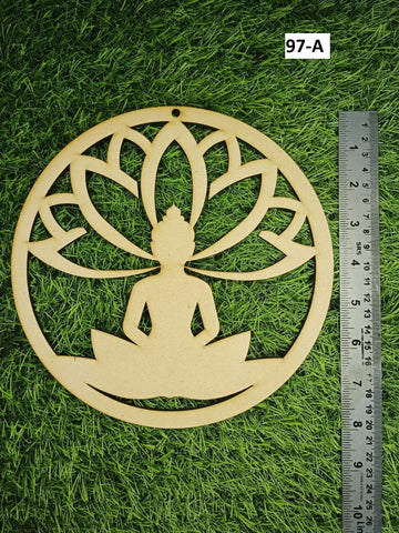 Mdf round shape lord buddha design-97